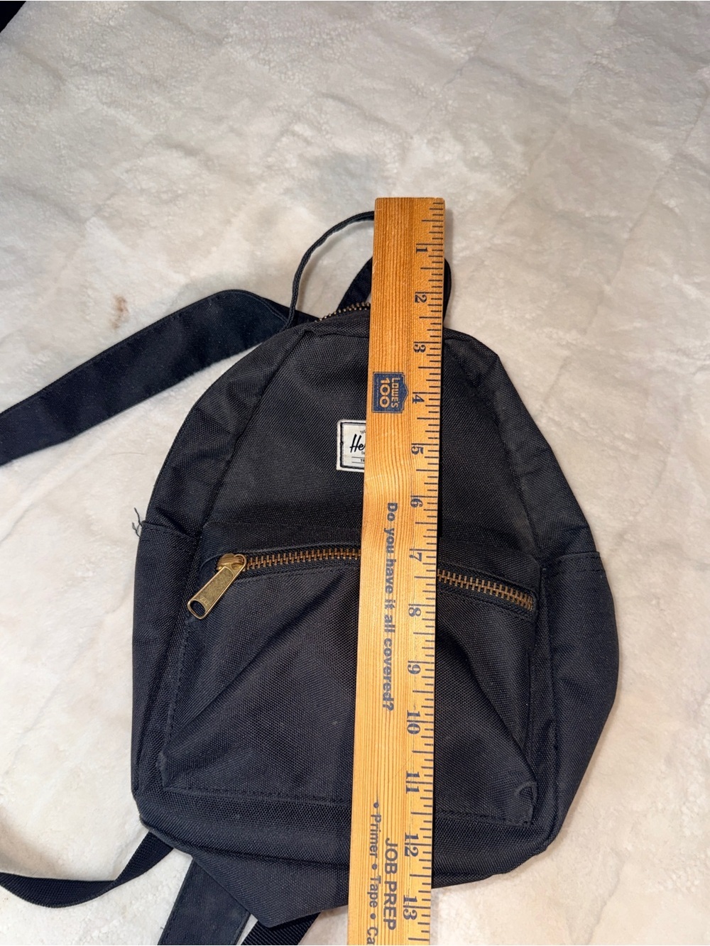 Hershel Black Mini Backpack with Cassic Striped lining - Picture 4 of 8